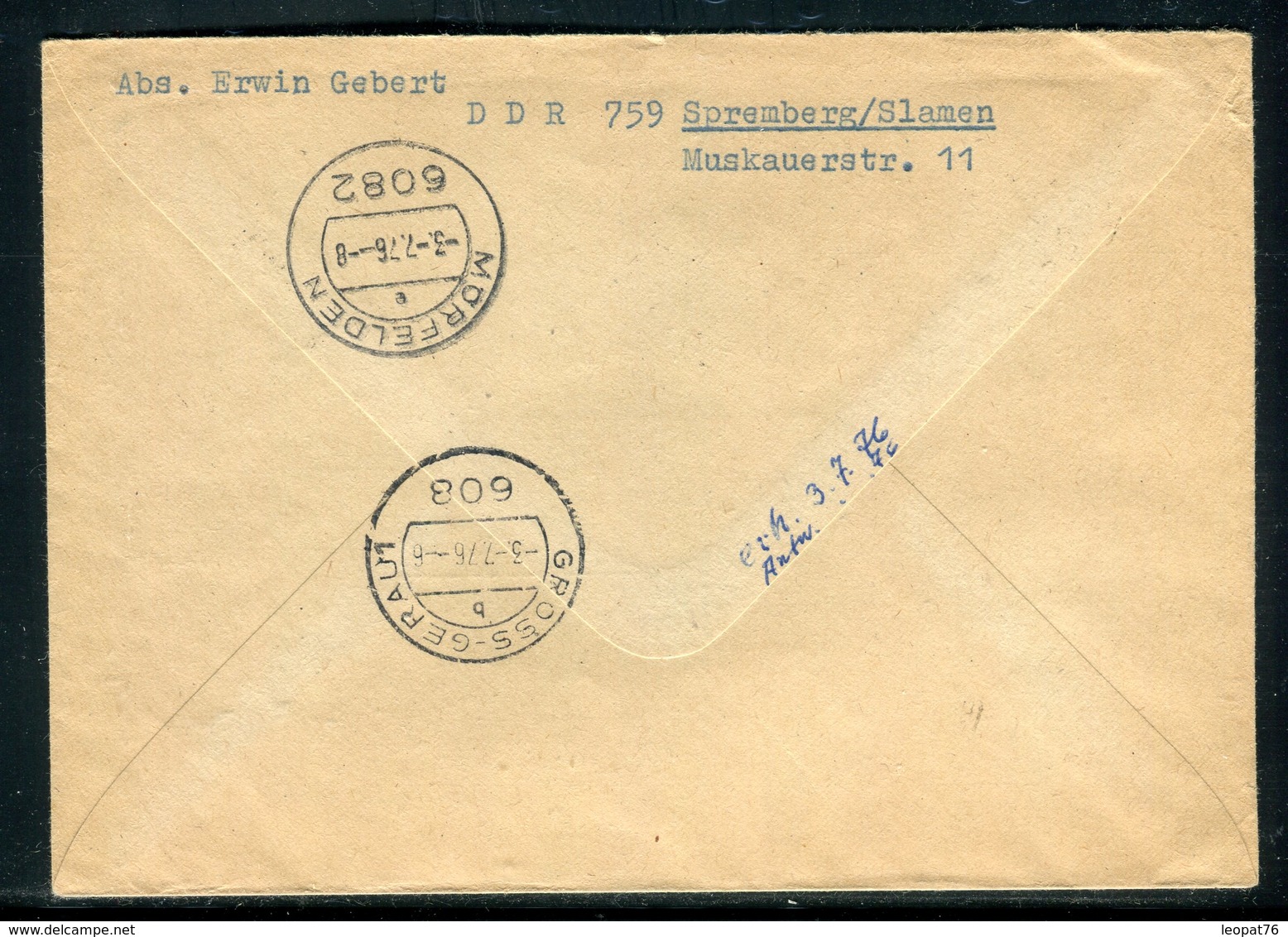 Allemagne - Enveloppe En Exprès De Spremberg/Slamen Pour Mörfelden En 1976  - Réf AT 190 - Covers & Documents