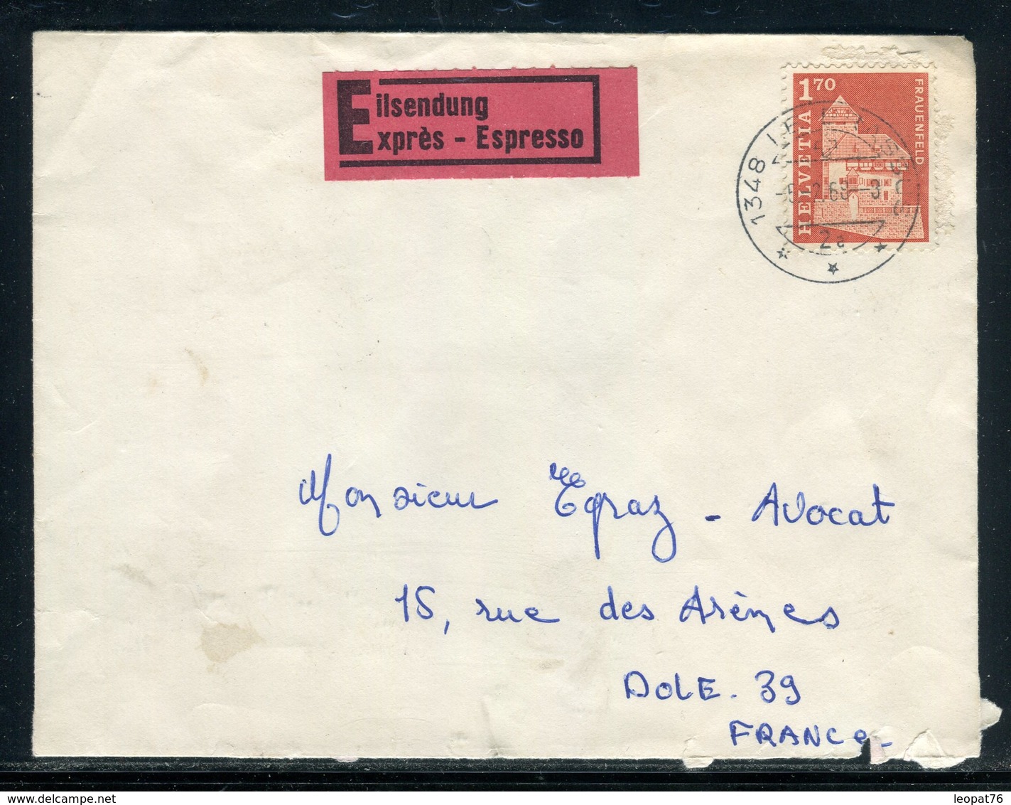 Suisse - Enveloppe En Exprès De Le Brassus Pour La France En 1968 - Réf AT 208 - Marcophilie