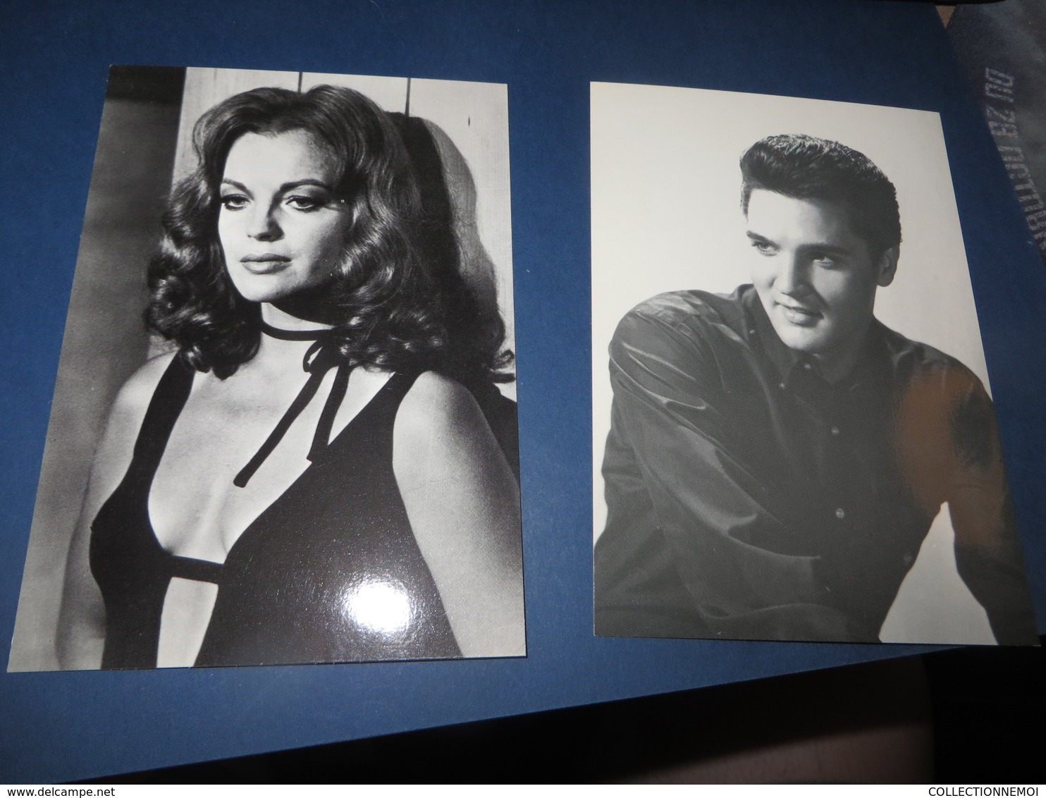 7 CARTES POSTALES DE ELVIS PRESLEY,ROMY SCHNEIDER,JACQUES BREL,J.P. BELMONDO (lot 197 ) - Artisti