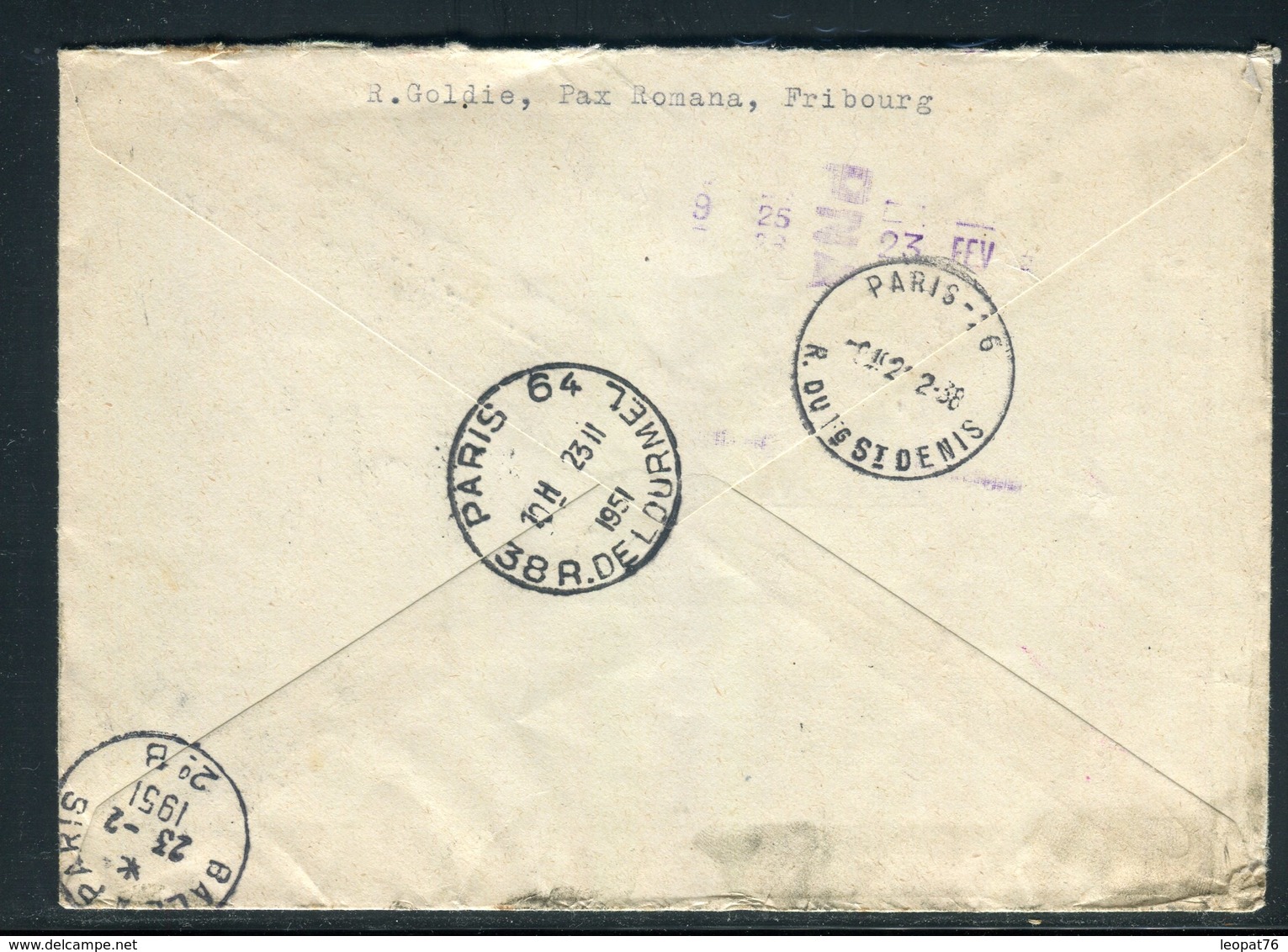 Suisse - Enveloppe En Exprès De Fribourg Pour La France En 1951 - Réf AT 213 - Marcophilie