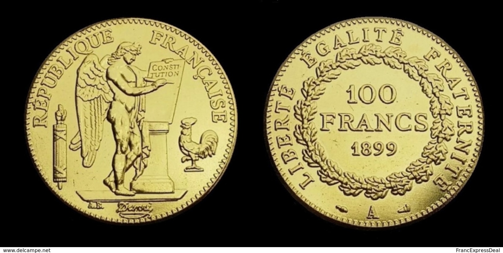COPIE - 1 Pièce Plaquée OR ( GOLD Plated Coin ) - France - 100 Francs Génie 1899 A - Autres & Non Classés
