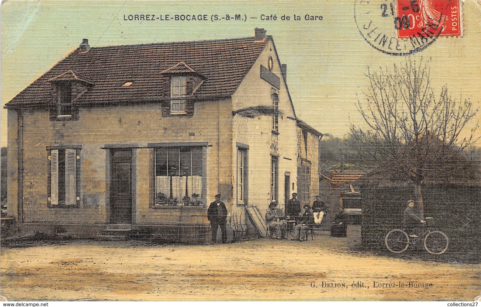 77-LORREZ-LE-BOCAGE-CAFE DE LA GARE - Lorrez Le Bocage Preaux