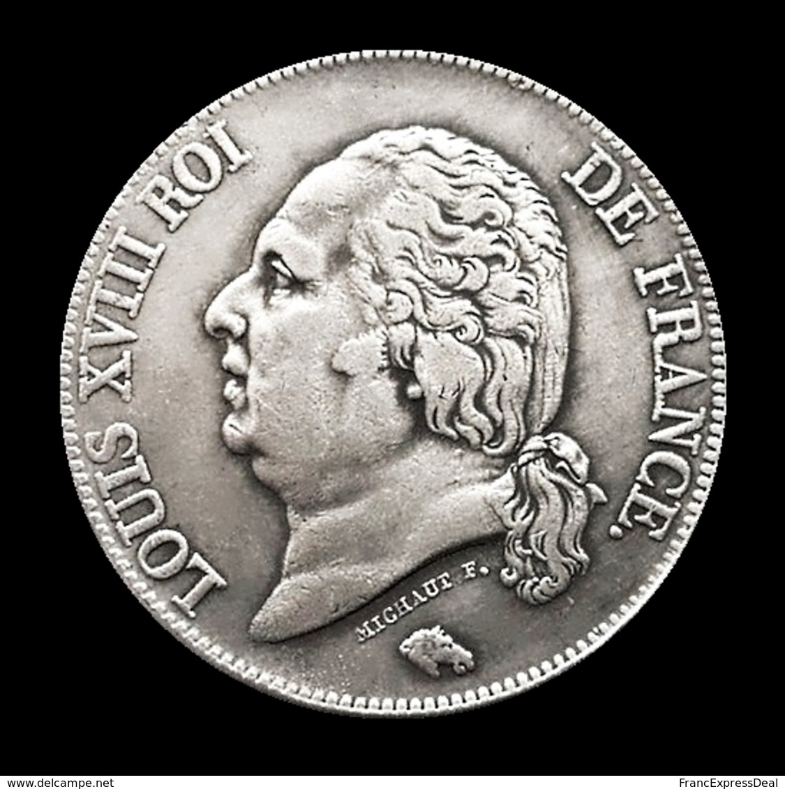 COPIE - 1 Pièce Plaquée ARGENT ( SILVER Plated Coin ) - France - Louis XVIII 5 Francs 1818 A - Autres & Non Classés