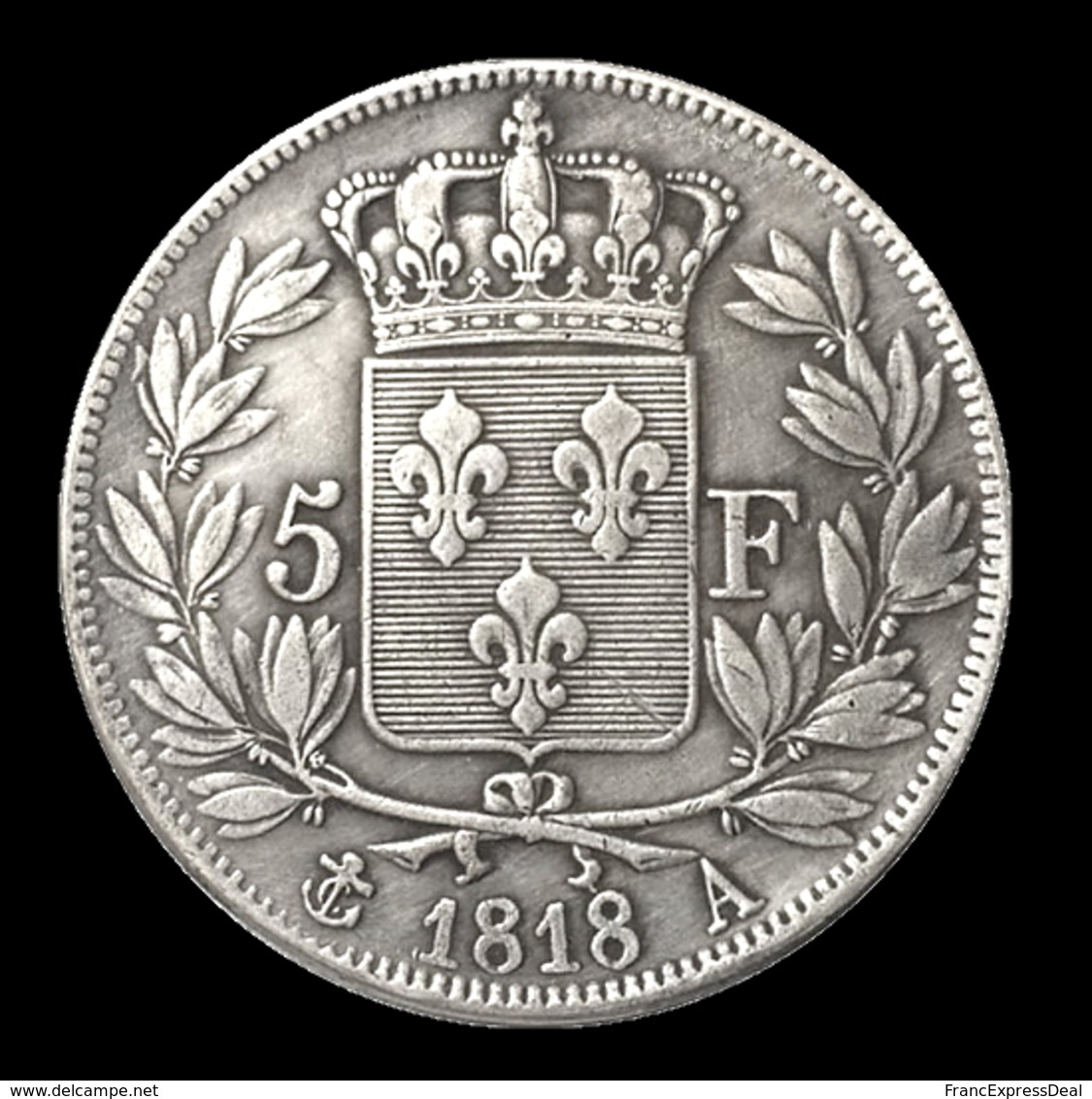 COPIE - 1 Pièce Plaquée ARGENT ( SILVER Plated Coin ) - France - Louis XVIII 5 Francs 1818 A - Autres & Non Classés