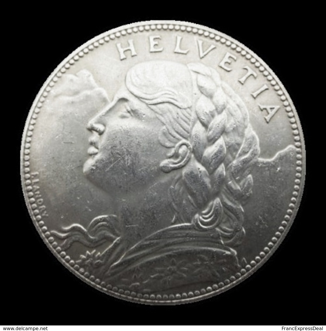 COPIE - Pièce Plaquée ARGENT (SILVER Plated Coin) - SUISSE 100 Francs VRENELI 1925 - Autres & Non Classés