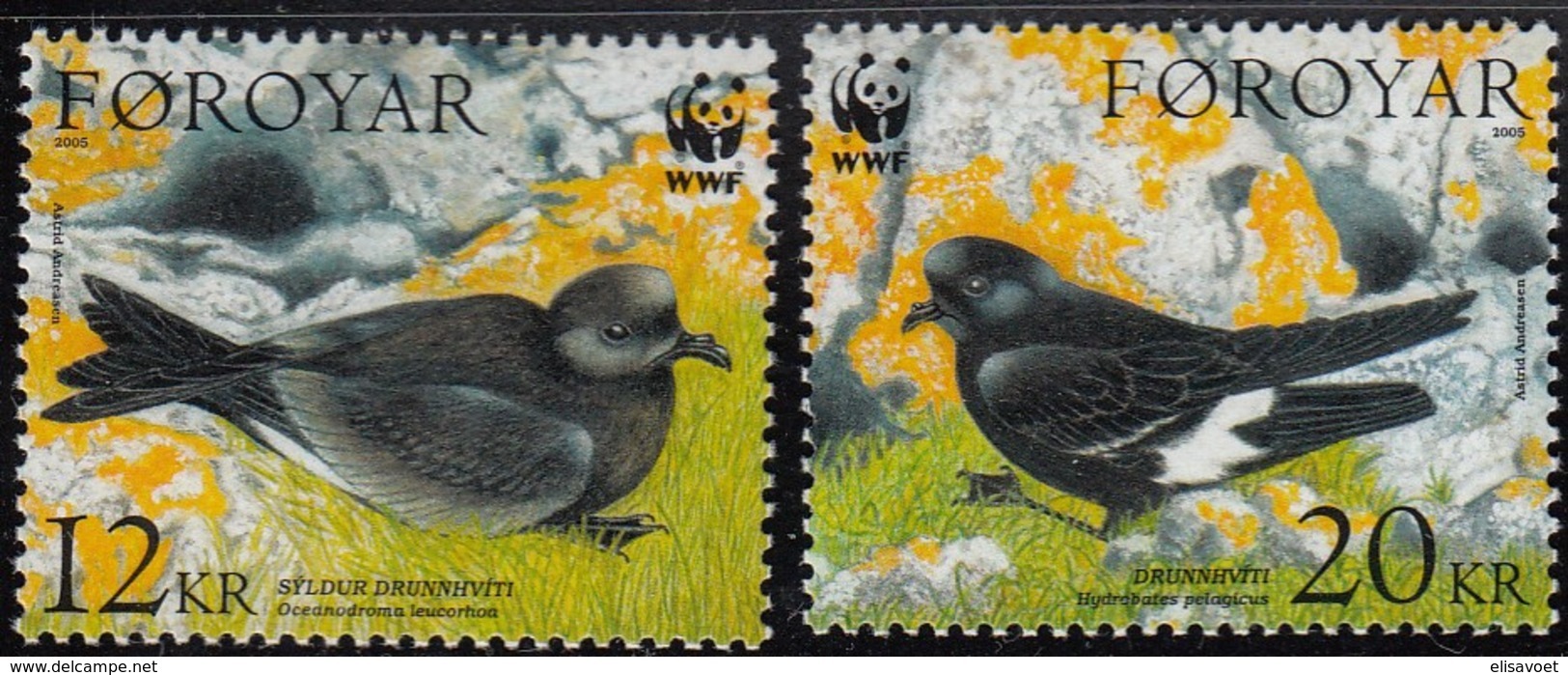 Danmark Féroe Far Oer  2005 Yvert Nr 528-529 ***MNH Hautes Valeurs Faune Oiseaux Birds Vogels WWF - Faroe Islands