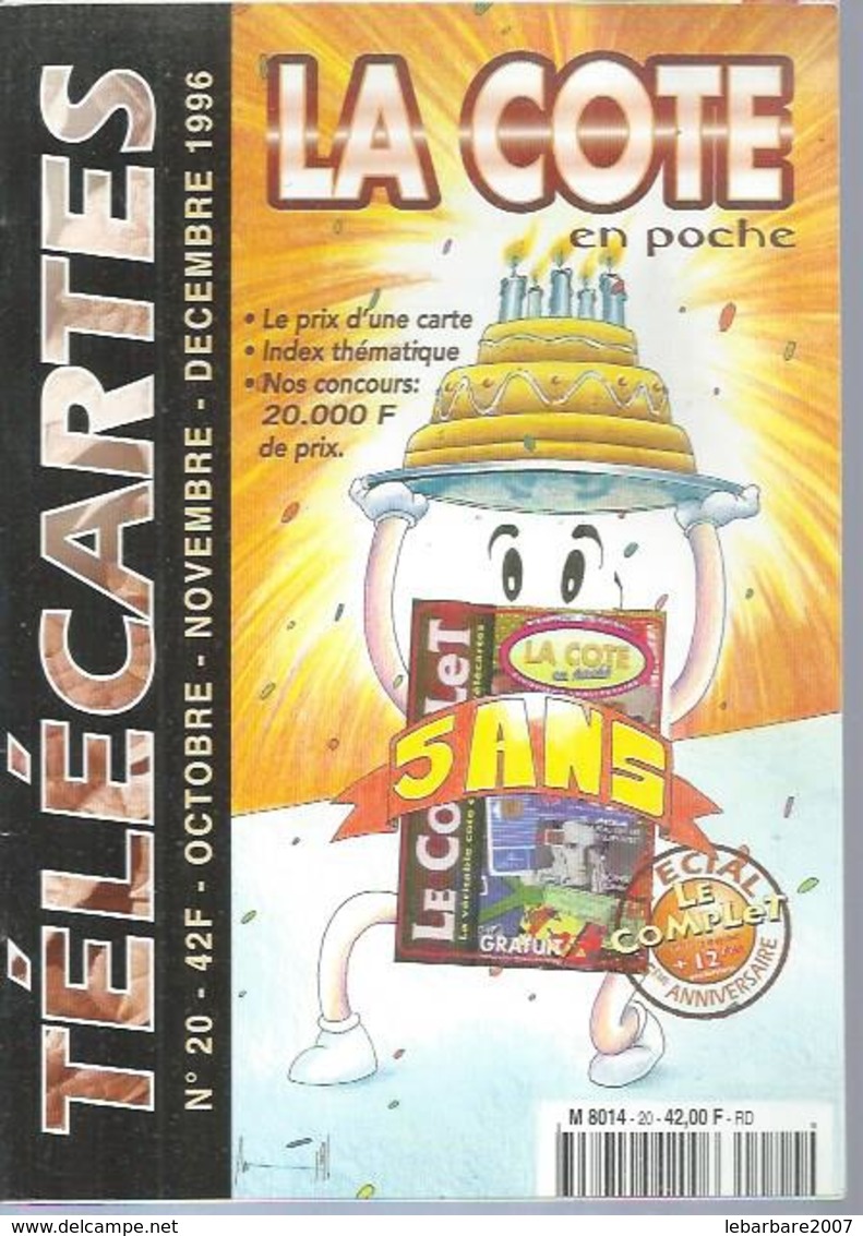 TELECARTES - LA COTE EN POCHE N° 20  - 1996 - Livres & CDs