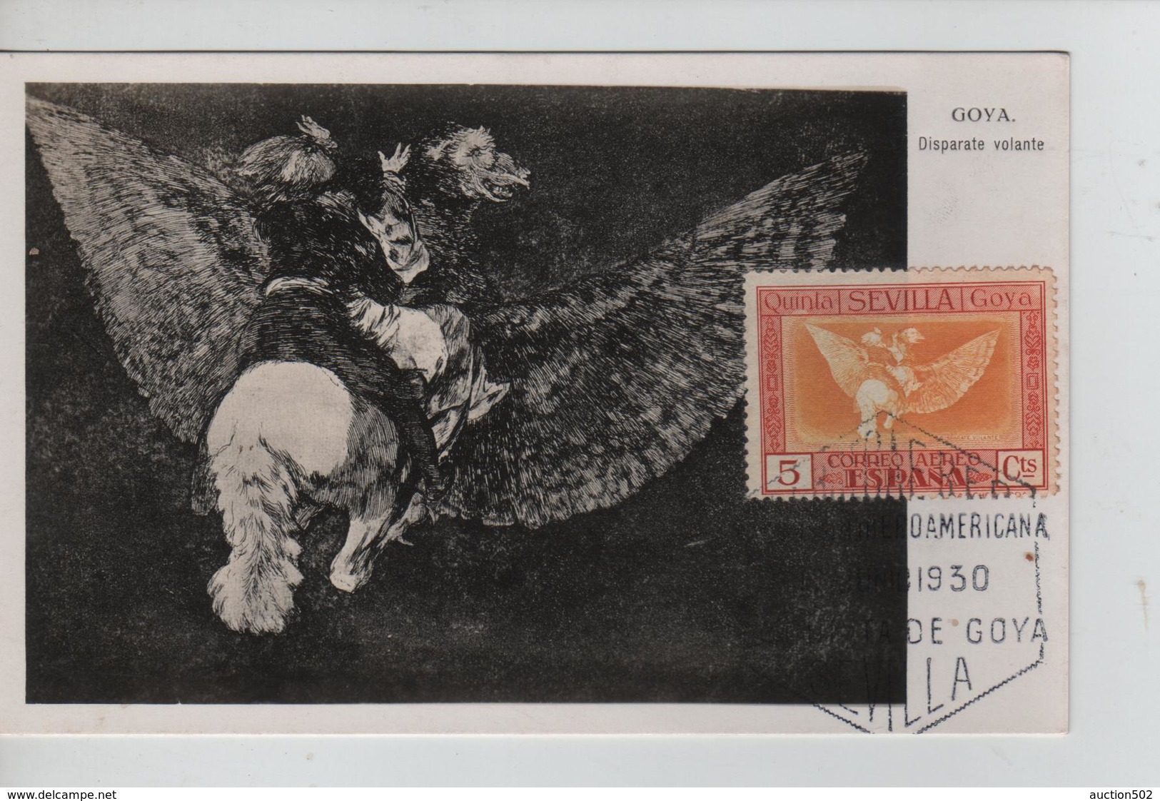 PR6649/ Spain Maximum Card Goya 1930 Cancellation Sevilla - Maximum Cards