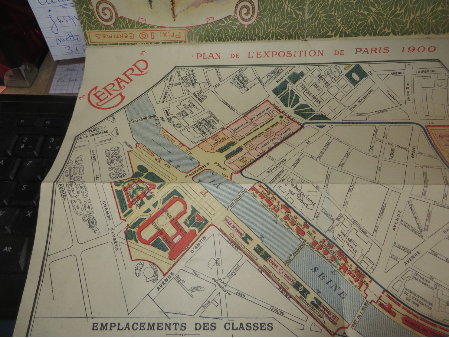 EXPOSITION DE PARIS 1900 , PLAN DE L'EXPOSITION,prix 10 Centimes  (lot 134) - Dépliants Touristiques