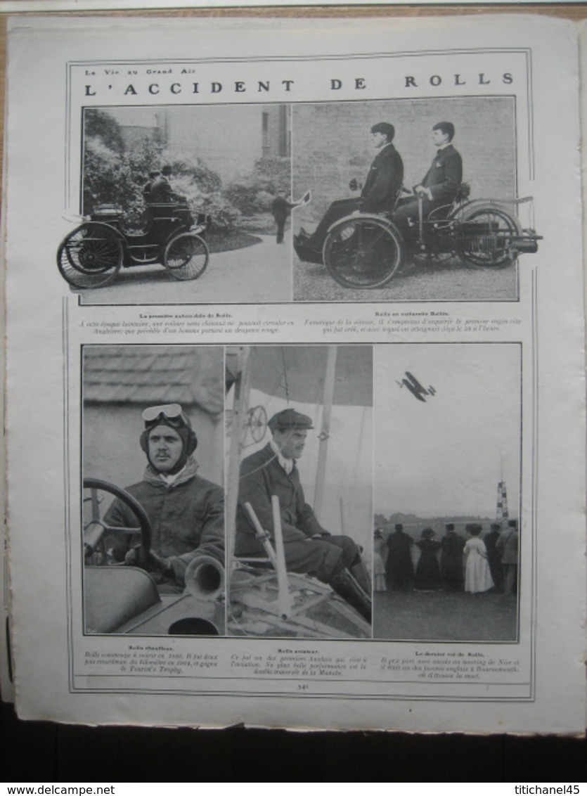 1910 BOXE : CHAMPIONNAT DU MONDE : J. JOHNSON - J. JEFFRIES/ C.S. ROLLS pilote auto & avion/ERBSLOH/CYCLISME : LAVALADE-