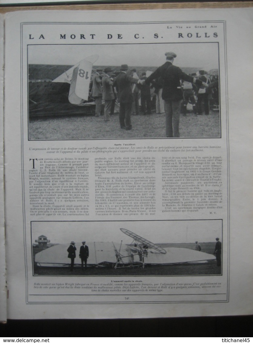 1910 BOXE : CHAMPIONNAT DU MONDE : J. JOHNSON - J. JEFFRIES/ C.S. ROLLS pilote auto & avion/ERBSLOH/CYCLISME : LAVALADE-