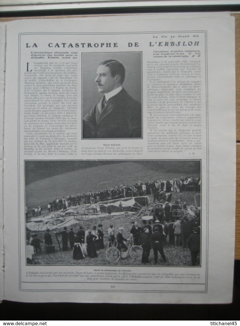 1910 BOXE : CHAMPIONNAT DU MONDE : J. JOHNSON - J. JEFFRIES/ C.S. ROLLS pilote auto & avion/ERBSLOH/CYCLISME : LAVALADE-