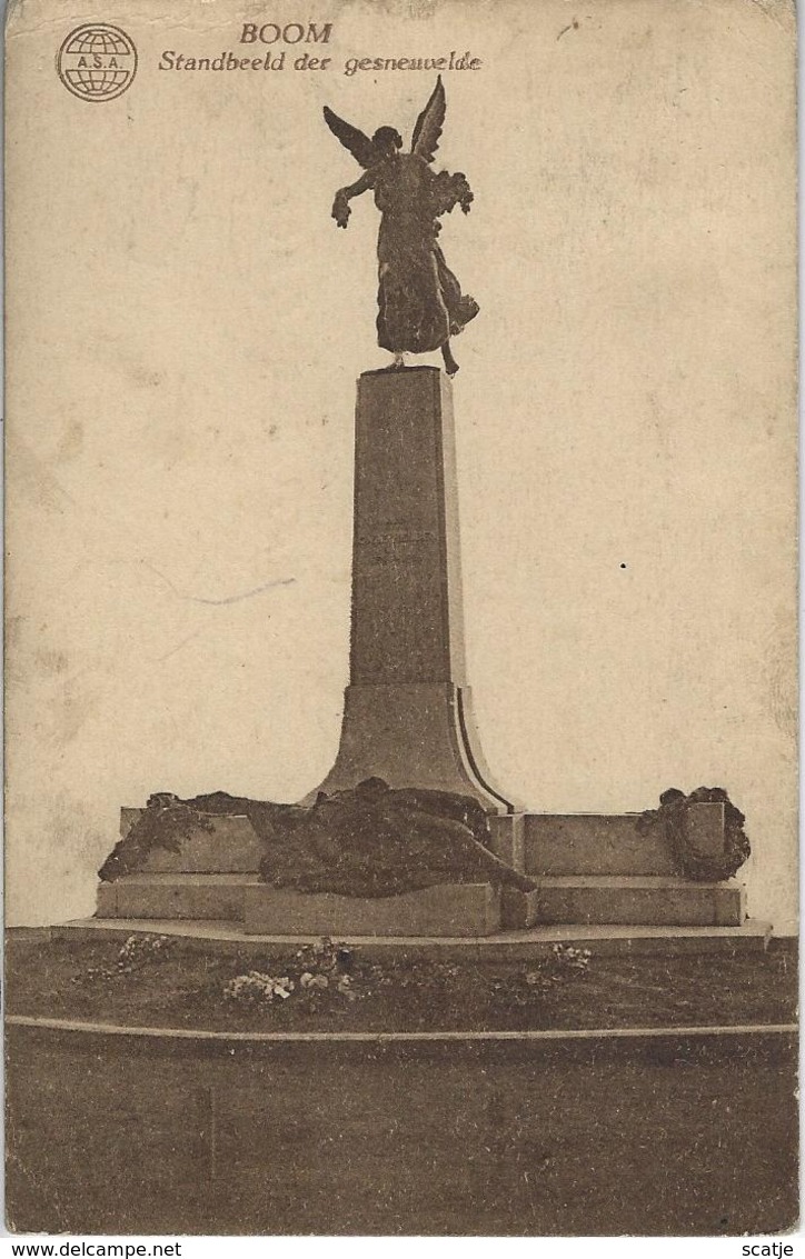 Boom    Standbeeld Der Gesneuvelden.  -  1924  Naar  Gent - Boom