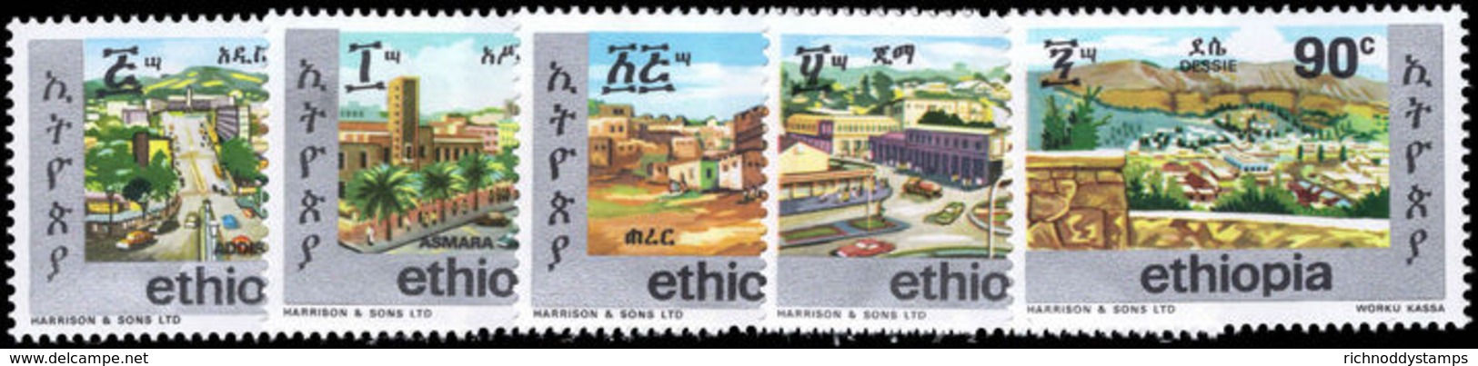 Ethiopia 1977 Ethiopian Towns Unmounted Mint. - Ethiopie