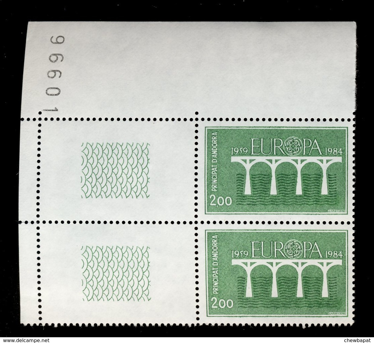 Andorra Andorre Français 1984 - Neuf - Scanné Recto Verso - Y&T N° 329 - Europa - Paire Verticale - Unused Stamps