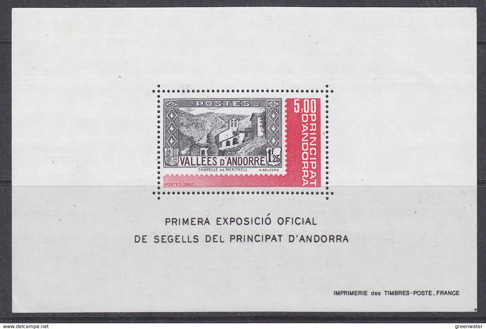 Andorra Fr. 1982 1st Philatelic Exhibition M/s ** Mnh (44091) - Blocks & Sheetlets