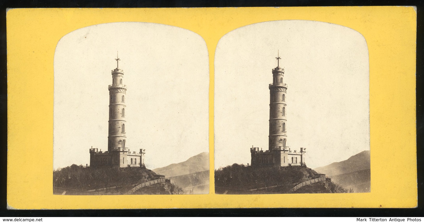 Stereoview - Nelson Monument, Edininburgh - SCOTLAND - Stereoscopi