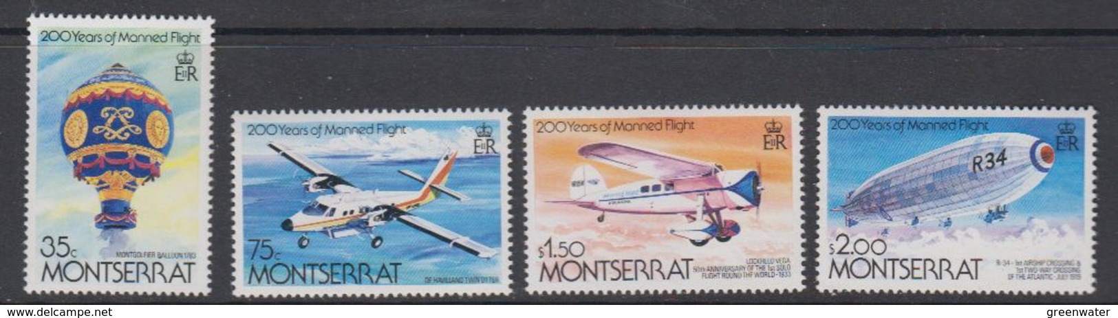 Montserrat 1983 Manned Flight 4v ** Mnh (44097) - Montserrat