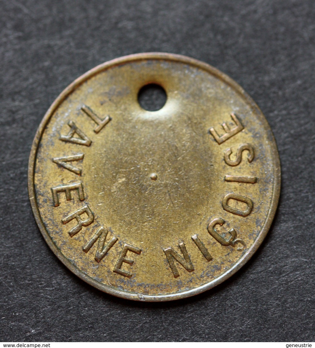 Rare Jeton De Nécessité 5 Centimes "Taverne Niçoise" Avenue De La Victoire à Nice - Inédit Elie - Monétaires / De Nécessité