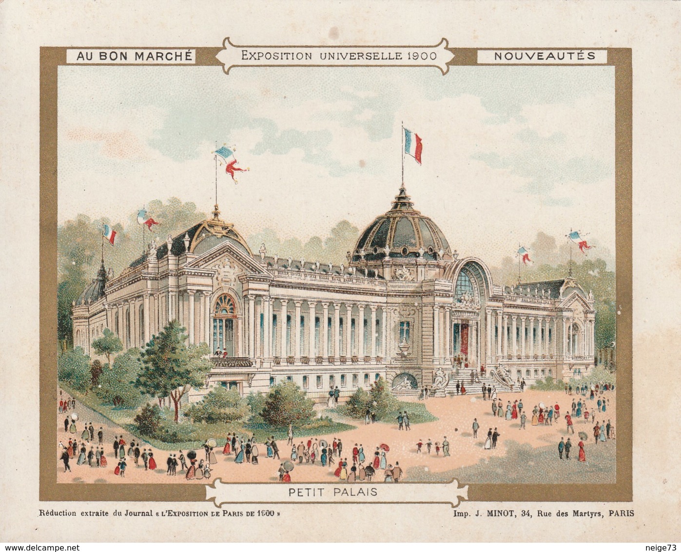 Chromo Ancien - Au Bon Marché - Exposition Universelle 1900 - Petit Palais - Au Bon Marché
