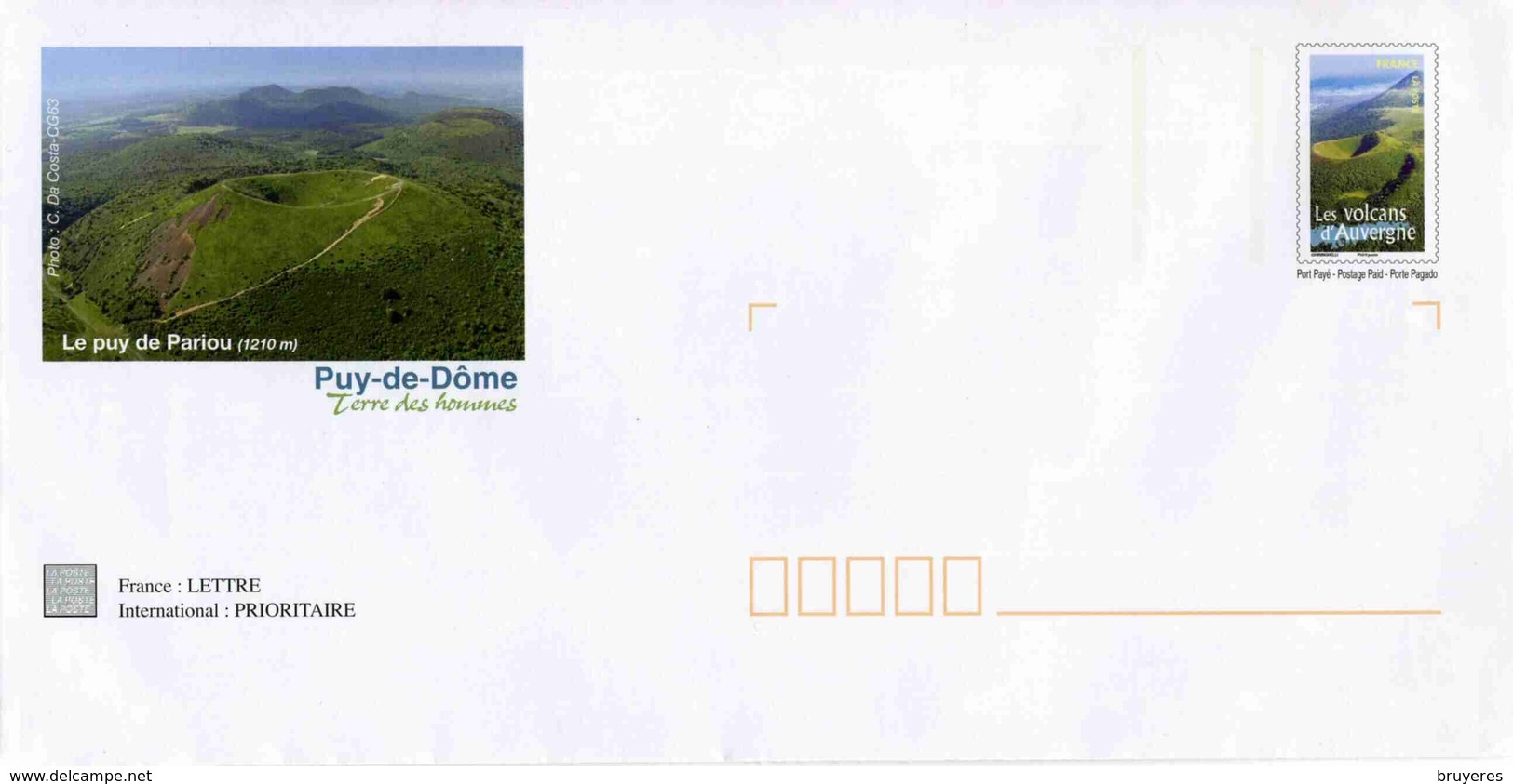 PAP De 2006 Avec Timbre "Les Volcans D'Auvergne" Sur Papier Satiné Et Illust. "Puy-de-Dôme - Le Puy De Pariou (1210 M)" - Volcanos