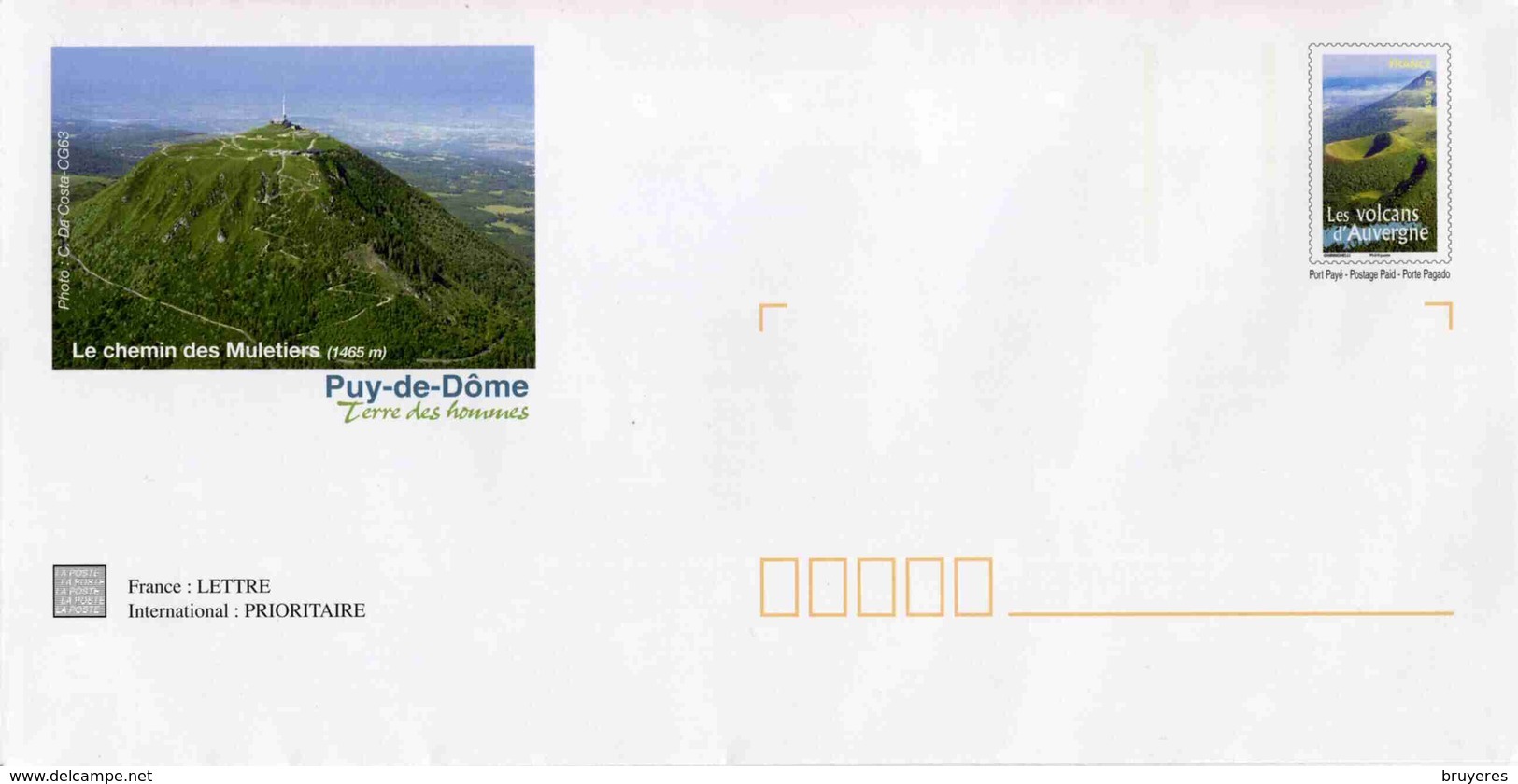 PAP De 2006 Avec Timbre "Les Volcans D'Auvergne" Et Illust. "Puy-de-Dôme - Le Chemin Des Muletiers (1465 M)" - Volcanos