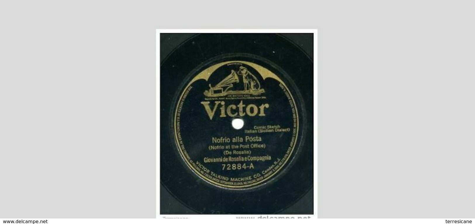 VICTOR NOFRIO (G. DE ROSALIA & CO) COMIC SKETCH ITALIAN SICILIAN DIALECT Rrr - 78 T - Discos Para Fonógrafos