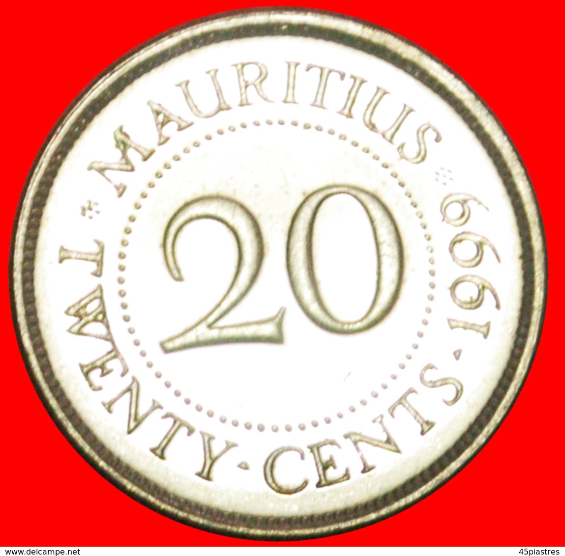 + PORTRAIT (1987-2016): MAURITIUS ★ 20 CENTS 1999 MINT LUSTER! LOW START ★ NO RESERVE! - Mauritius