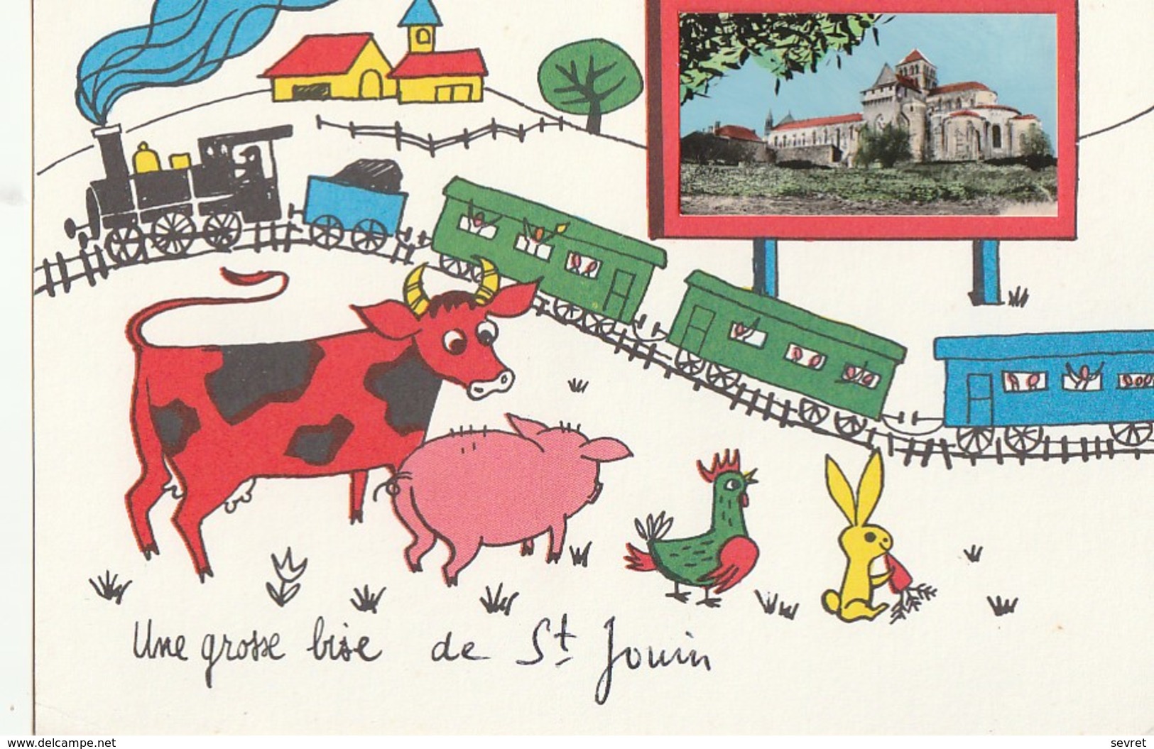 SAINT-JOUIN DE MARNES. -  Carte Dessinée Humoristique.  Une Grosse Bise - Saint Jouin De Marnes