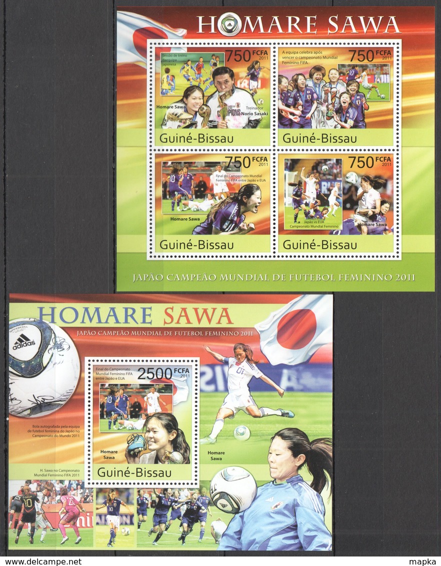 BC645 2011 GUINE GUINEA-BISSAU SPORT FOOTBALL WOMEN WORLD CUP HOMARE SAWA KB+BL MNH - Autres & Non Classés