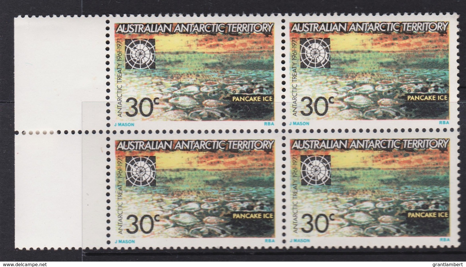 Australian Antarctic 1971 30c Pancake Ice Block Of 4 MNH - Unused Stamps