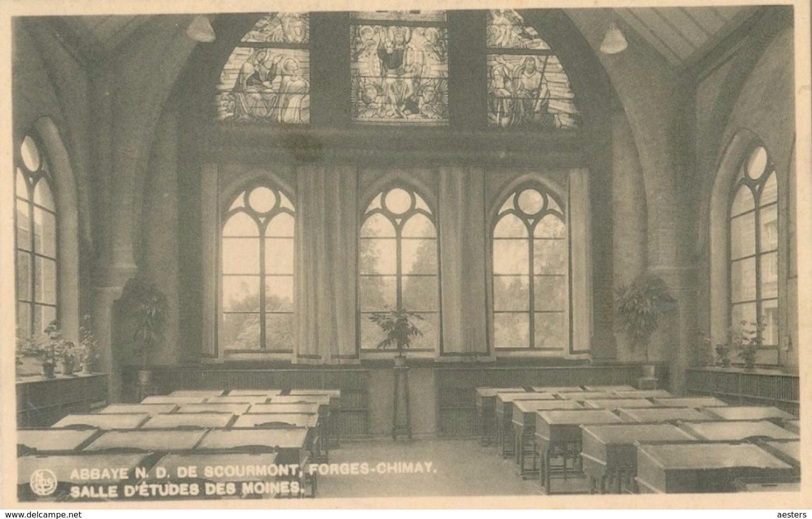 Forges-Chimay; Abbaye N. D. De Scourmont. Salle D'Études Des Moines - Non Voyagé. (Thill - Bruxelles) - Chimay