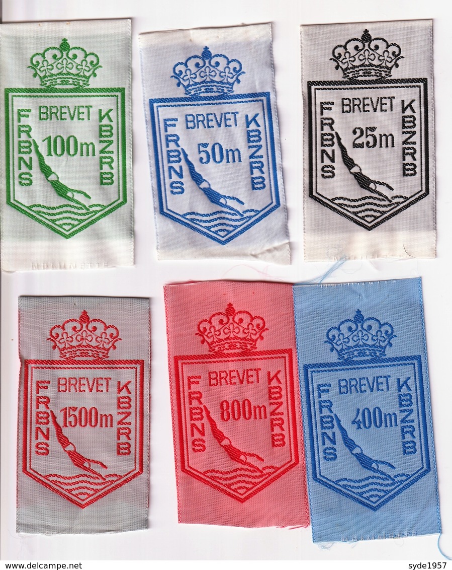 Brevets Natation FRBNS 25 M, 50m, 100 M, 400 M, 800 M, 1500 M - Ecussons Tissu