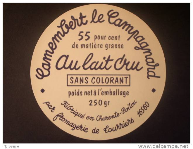 16012 - étiquette De Fromage - Camembert Le Campagnard - TOURRIERS Charente 16 - Fromage