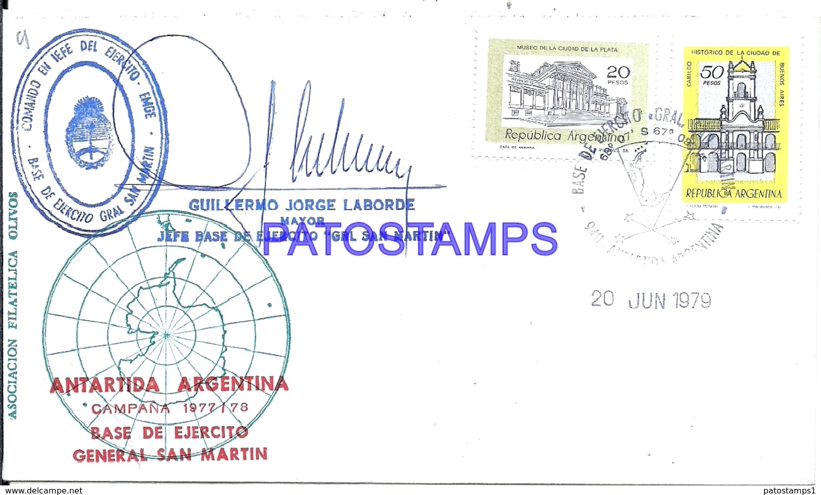 117440 ARGENTINA BUENOS AIRES COVER 1979 CIRCULATED TO ANTARTIDA ANTARCTICA BASE SAN MARTIN NO POSTCARD - Sonstige & Ohne Zuordnung