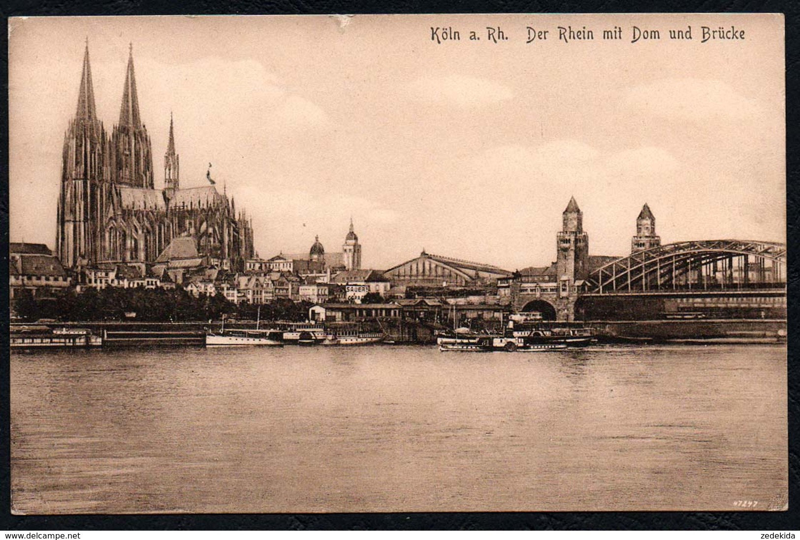 5034 - Köln Cöln - Dom Brücke - Rheinschifffahrt Schifffahrt Dampfer - Koeln