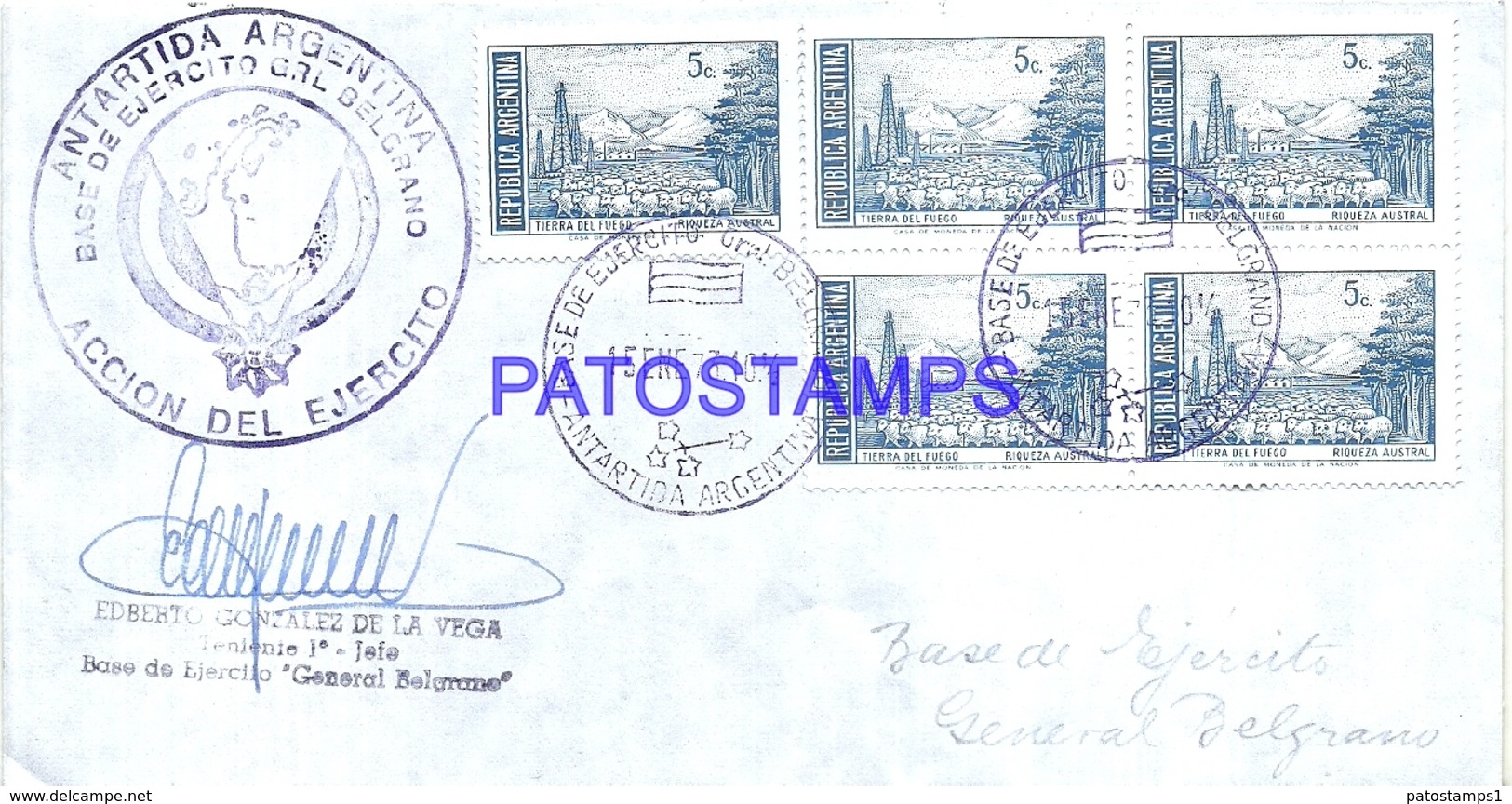 117452 ARGENTINA BUENOS AIRES COVER 1973 CIRCULATED TO ANTARTIDA ANTARCTICA BASE EJERCITO GRAL BELGRANO NO POSTCARD - Sonstige & Ohne Zuordnung