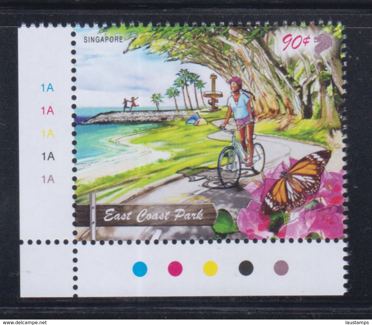 Singapore 2019 Parks, Cycling, Butterfly 1v MNH - Cycling