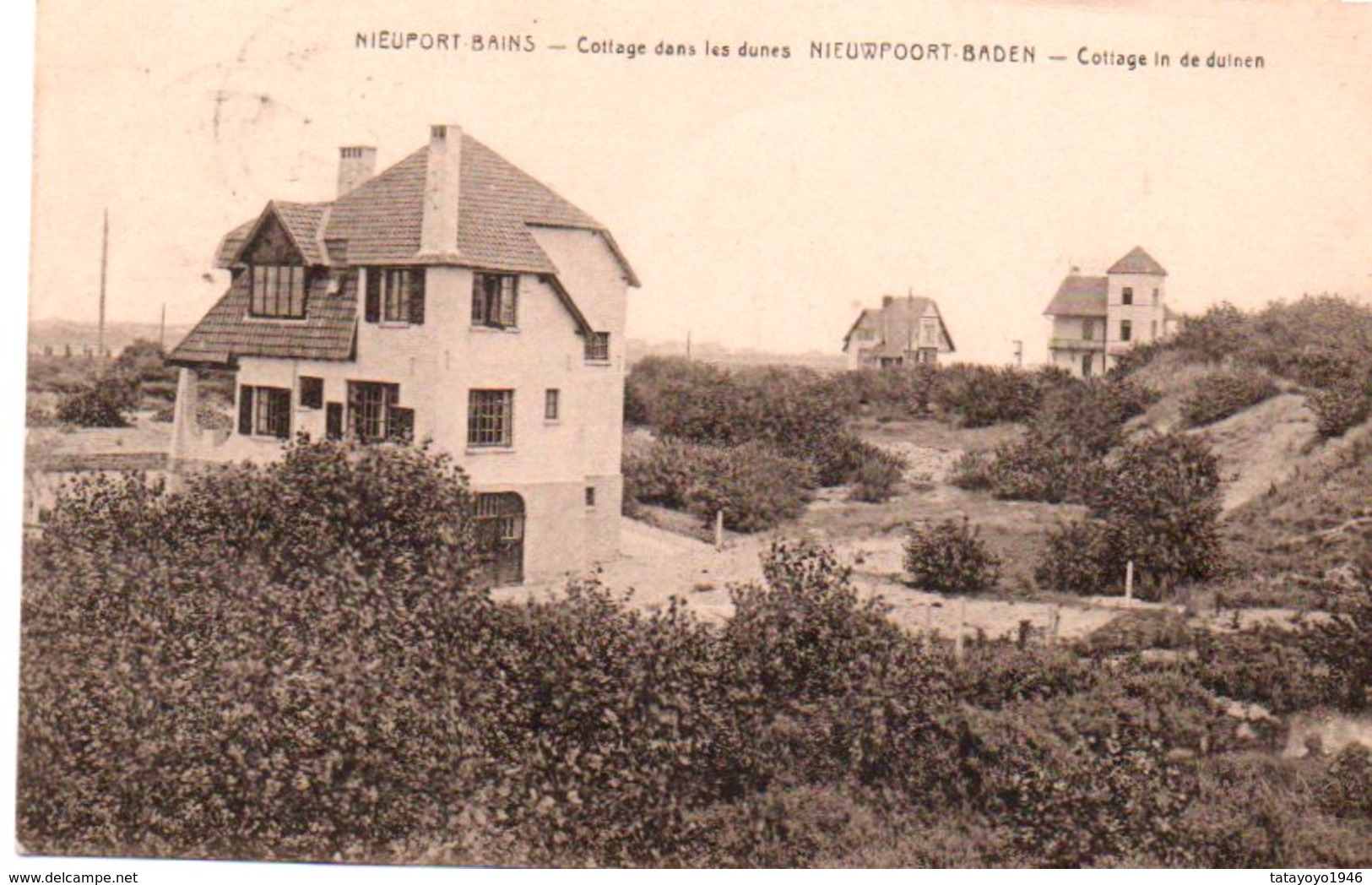 Nieuport-Bains  Cottage Dans Les Dunes  Circulé En 1928 - Nieuwpoort