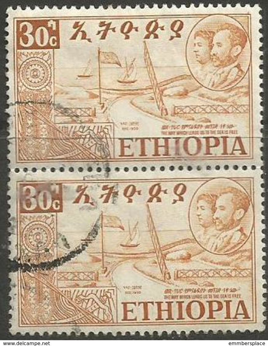 Ethiopia - 1952 Federation With Eritrea 30c Pair Used  .    Sc 329 - Ethiopia