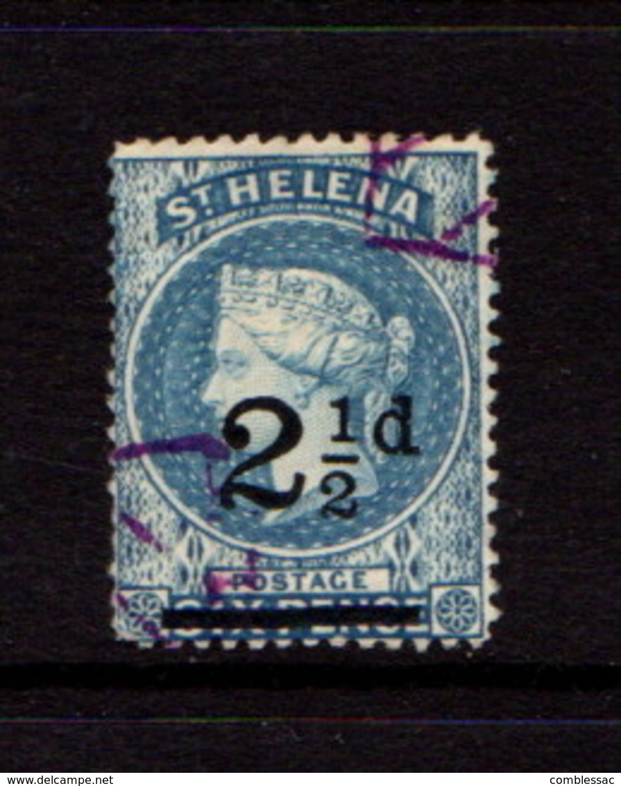 SAINT  HELENA    1884    2 1/2d  On  6d    Ultramarine    USED - Saint Helena Island