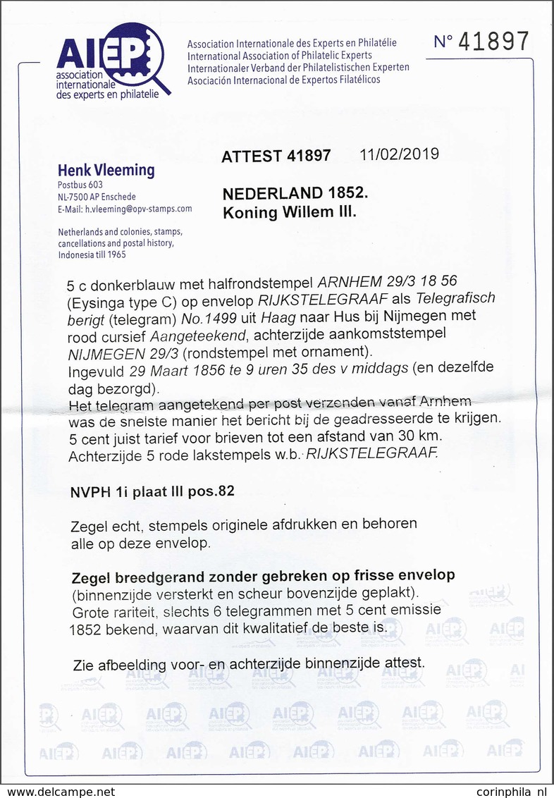 NL 1852 King William III - Andere & Zonder Classificatie