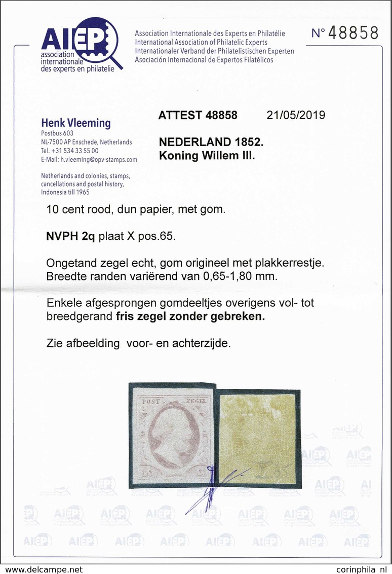 NL 1852 King William III - Andere & Zonder Classificatie