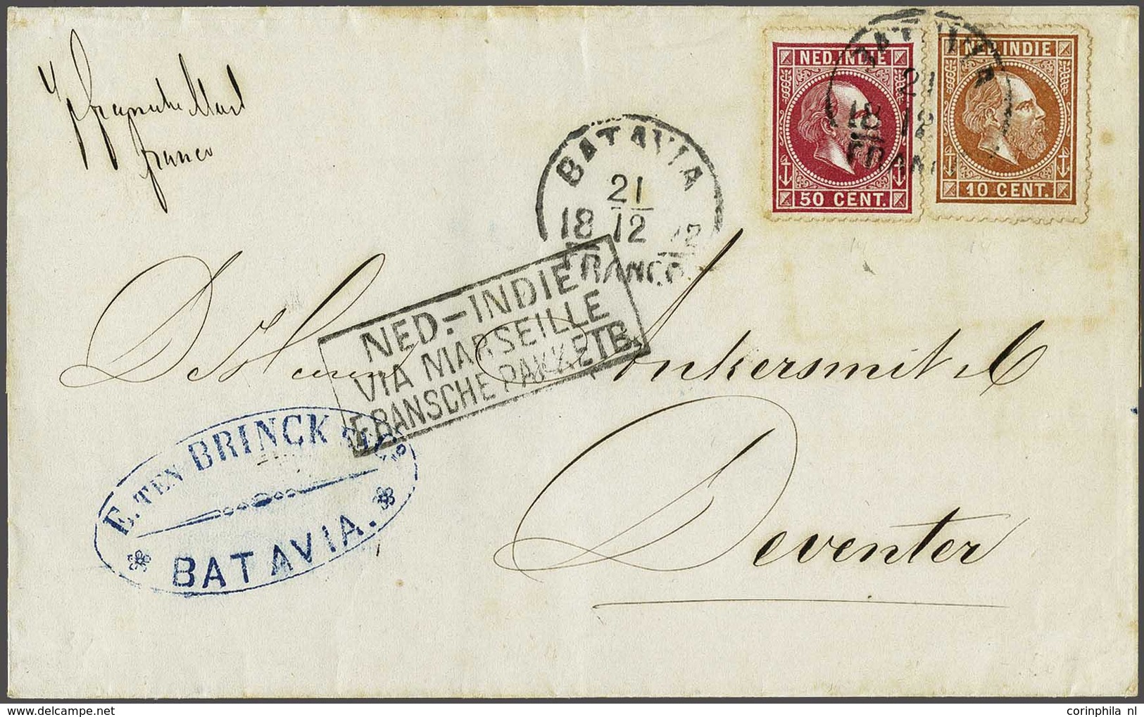 Netherlands Indies Half Round Franco Cancellation - Other & Unclassified