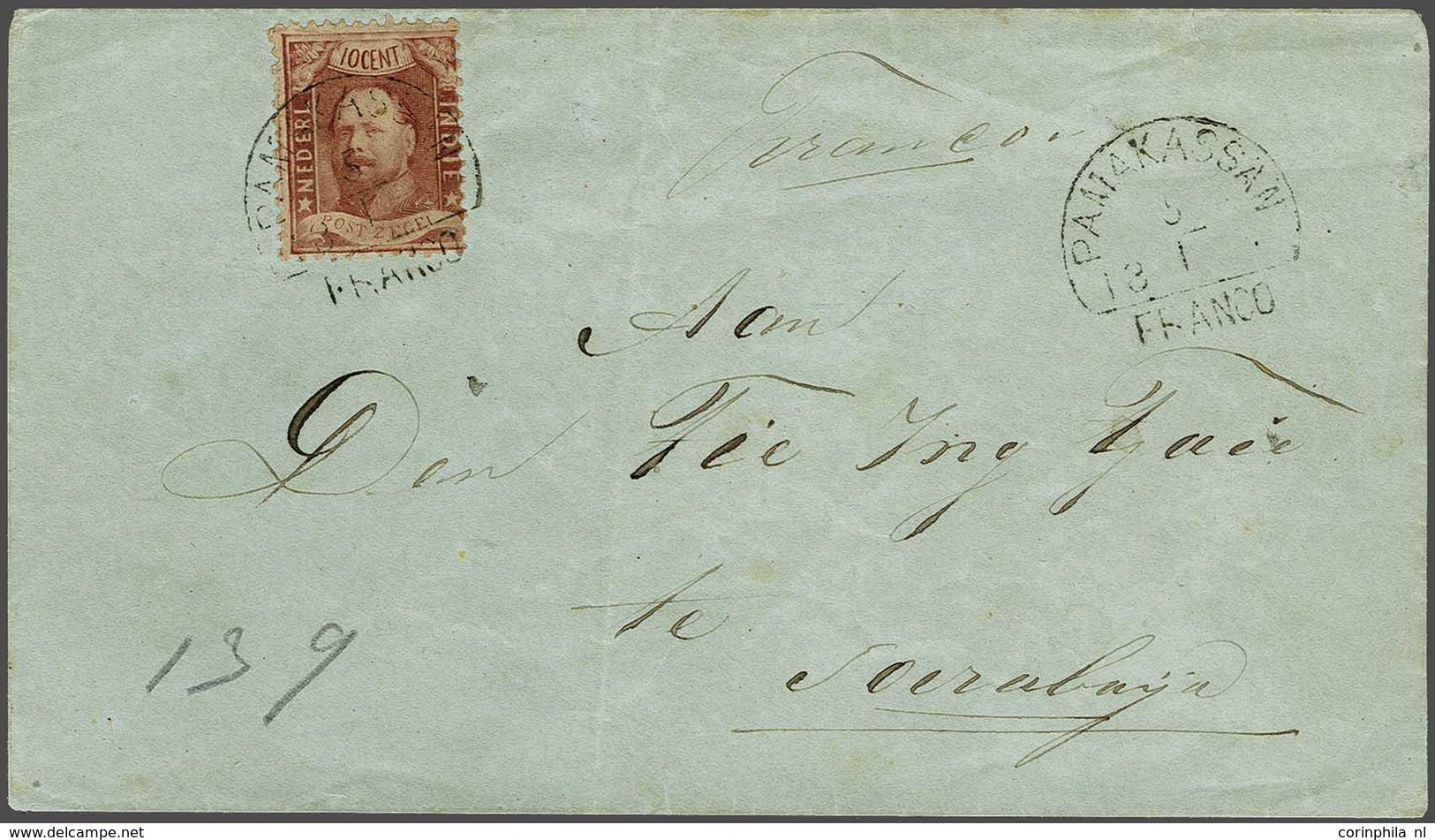 Netherlands Indies Half Round Franco Cancellation - Other & Unclassified