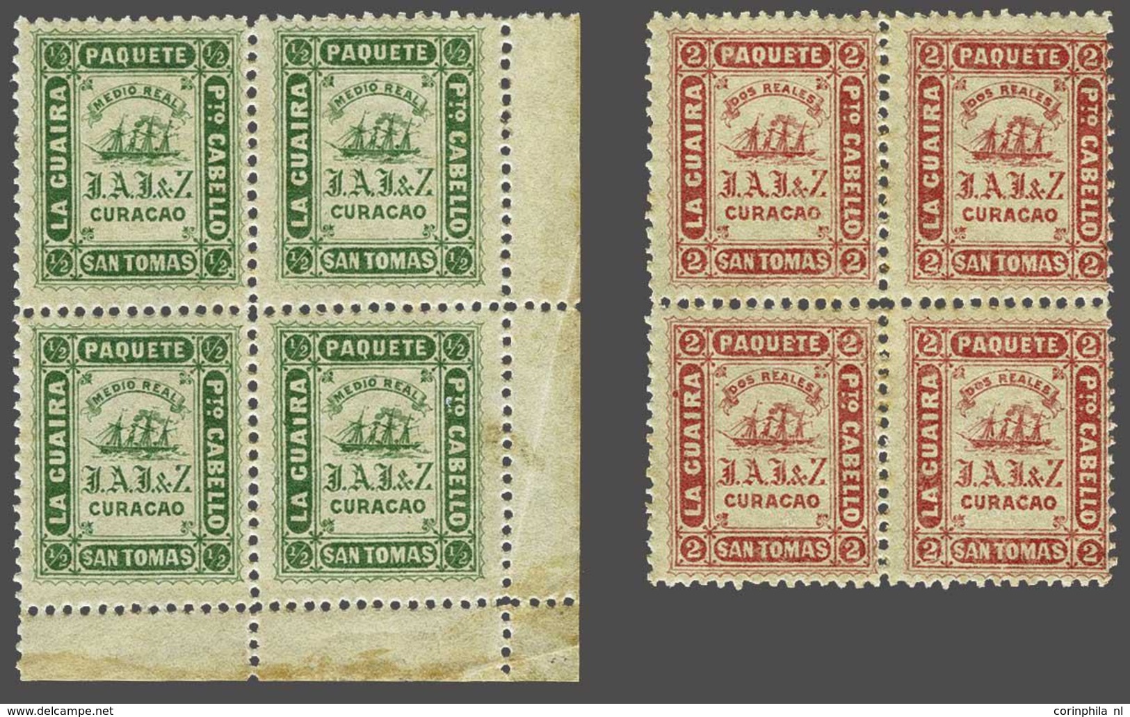 Curaçao Private Ship Letter Stamps La Guaira - Other & Unclassified