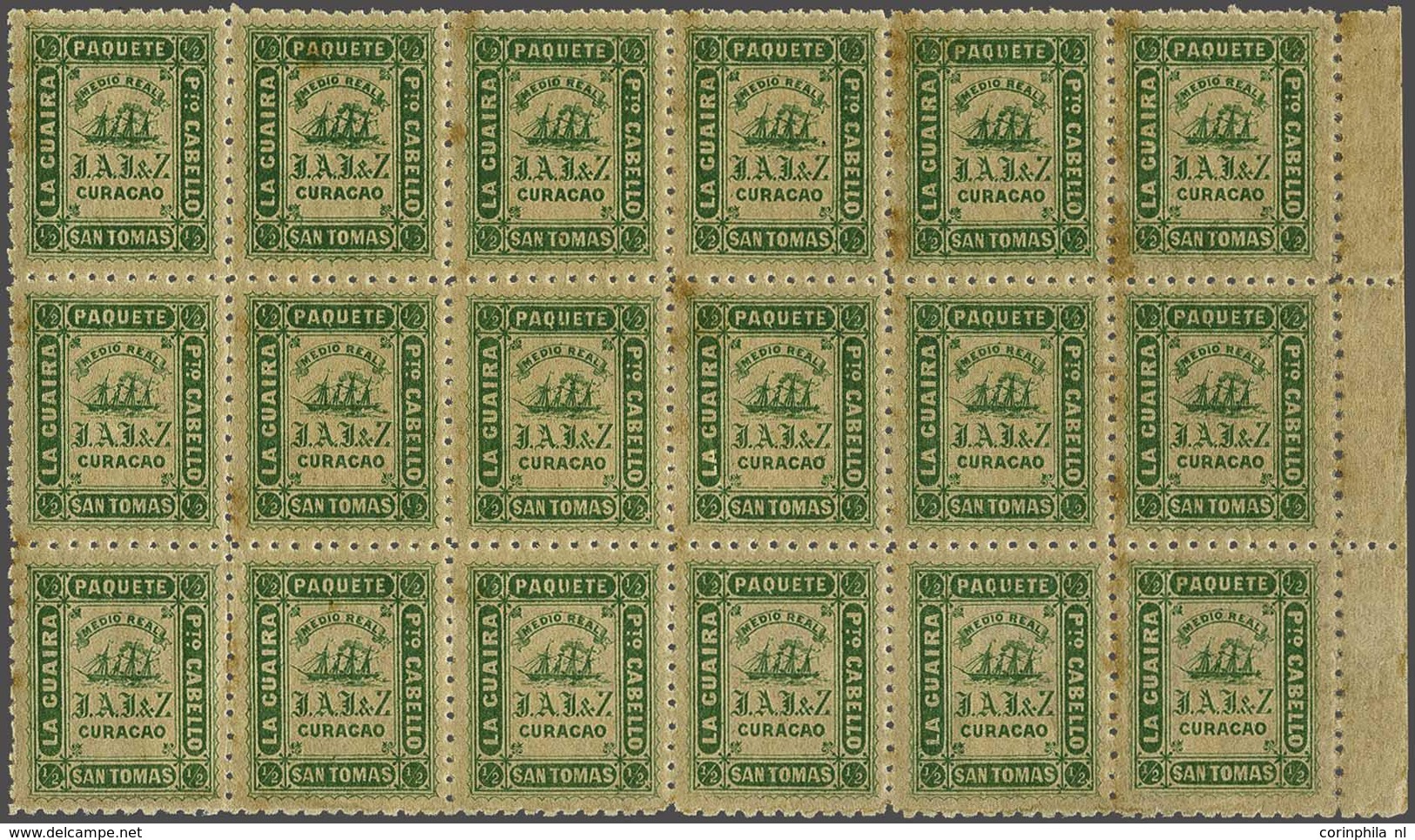 Curaçao Private Ship Letter Stamps La Guaira - Autres & Non Classés