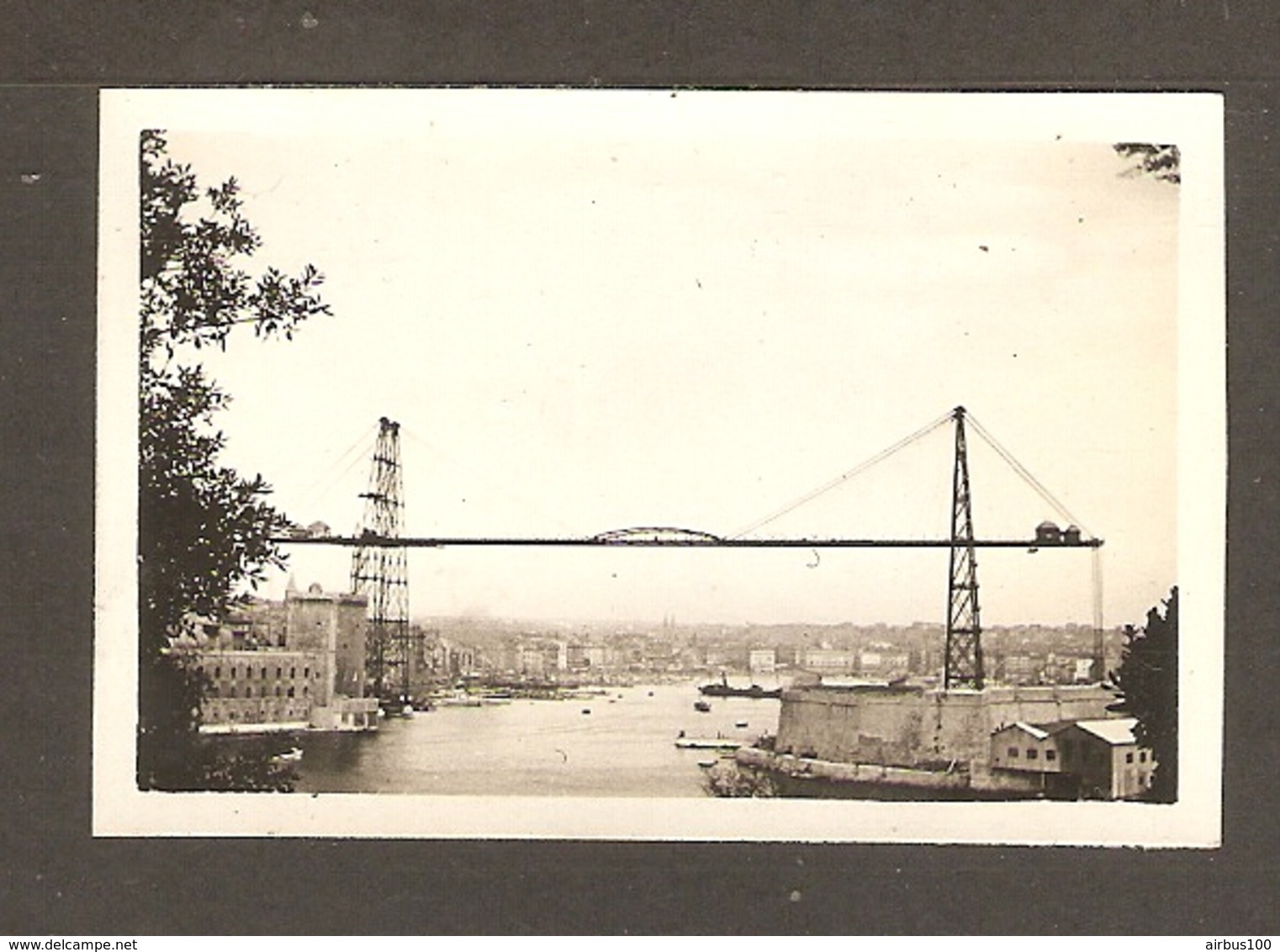 PHOTO ORIGINALE 1932 - MARSEILLE ENTREE Du  VIEUX PORT - PONT TRANSBORDEUR - Places