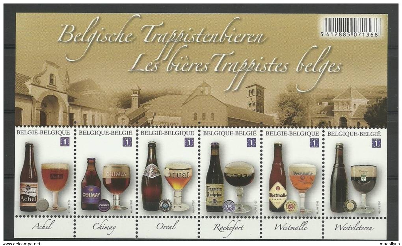 Blok 197** 6 Belgische Trappistenbieren - Feuille Les 6 Bières Trappistes Belges MNH 4195/4200** - 1961-2001