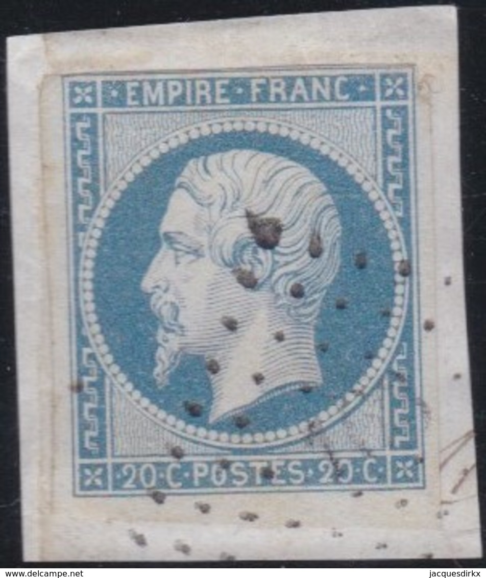 France  .    Yvert  .   14f     .    O     .     Oblitéré - 1853-1860 Napoléon III